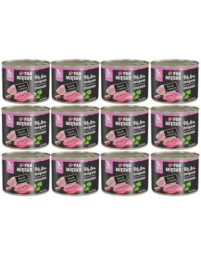 PAN MIĘSKO Kurczak z cielęciną mokra karma dla kociąt 12x200 g