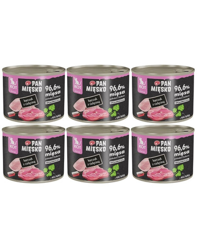 PAN MIĘSKO Kurczak z cielęciną mokra karma dla kociąt 6x200 g