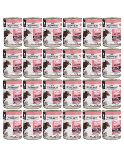 WIEJSKA ZAGRODA Aliment humide mono-protéique au bœuf pour chats, 24 x 400 g