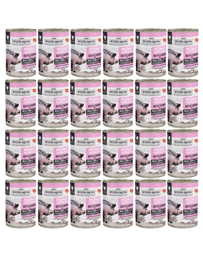 WIEJSKA ZAGRODA Aliment humide monoprotéique à base de porc pour chats, 24 x 400 g