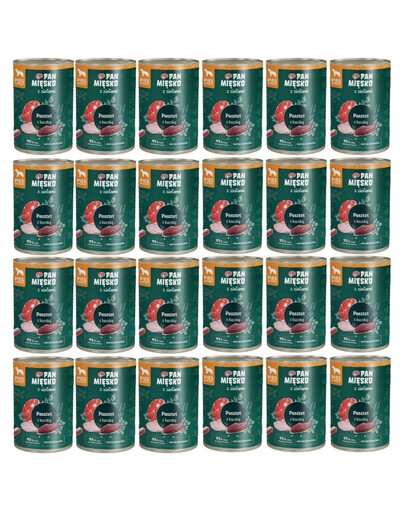 PAN MIĘSKO aux herbes Pâté de canard pour chiens 24x400 g
