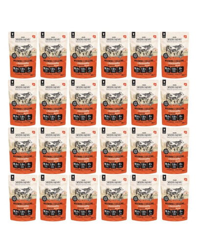 WIEJSKA ZAGRODA Superfoods Bœuf avec veau et cataire nourriture humide pour chat 24x100 g
