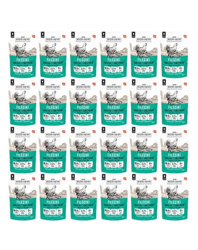 WIEJSKA ZAGRODA Fileciki Poulet au thon, nourriture humide pour chat, 24 x 85 g