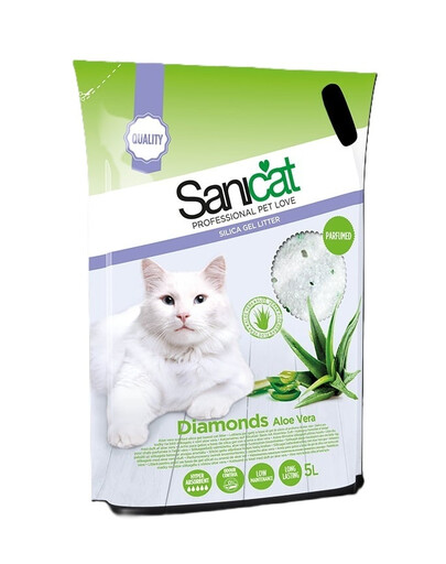 SANICAT Diamonds Aloe Vera litière absorbante pour chats 5 l