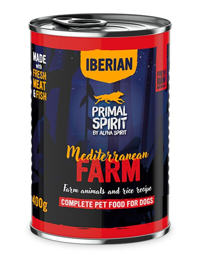 PRIMAL SPIRIT Iberian Mediterranean Farm wet dog food 400 g