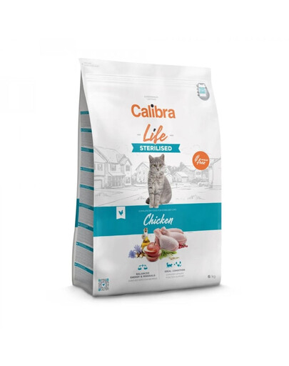 CALIBRA Cat Life Sterilised Chicken 6 kg alimentation sans céréales pour les chats stérilisés ou castrés