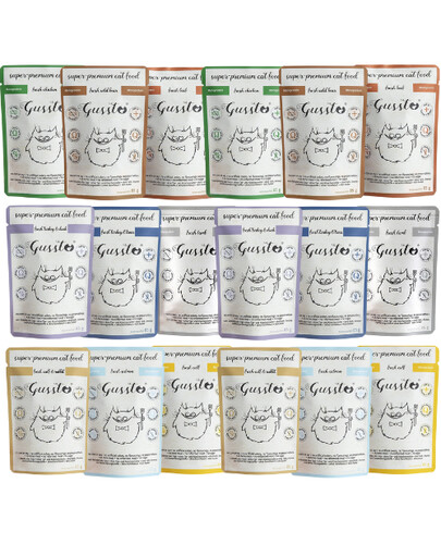 GUSSTO Cat Fresh Mix mokra karma dla kotów18x85 g