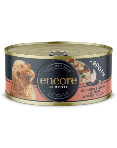 ENCORE Dog Chicken Breast with Ham and Vegetables in Broth poulet avec jambon et légumes dans un bouillon 156 g