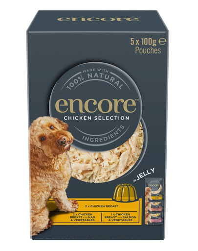 ENCORE Dog Chicken Selection in Jelly Multipak 5x100 g mix de saveurs au poulet en gelée