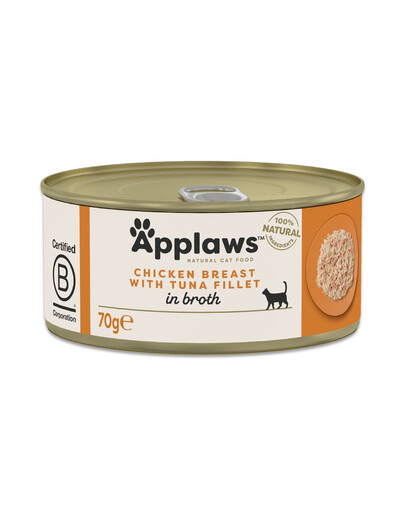 APPLAWS Cat Adult Chicken with Tuna in Broth poitrine de poulet avec filet de thon dans un bouillon 70 g