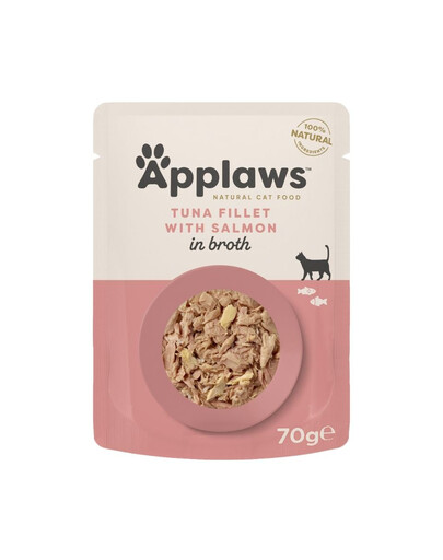 APPLAWS Cat Adult Pouch Thon avec filet de saumon en bouillon 70 g