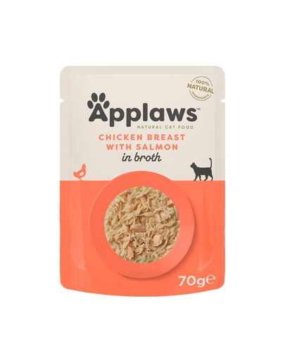 APPLAWS Cat Adult Pouch Chicken with Salmon poitrine de poulet avec saumon dans un bouillon 70 g