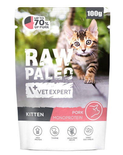 RAW PALEO Monoprotein Kitten Pork 100 g pour chatons au porc