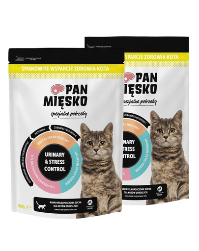 PAN MIĘSKO Specjalne potrzeby Urinary & Stress Control dla kotów 2x800 g