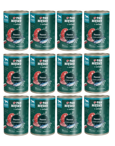 PAN MIĘSKO aux herbes Pâté au thon pour chiens 12x400 g