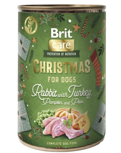 BRIT Care Dog Christmas Mono Protein Rabbbit and Turkey 400g nourriture monoprotein avec du lapin et de la dinde pour chiens
