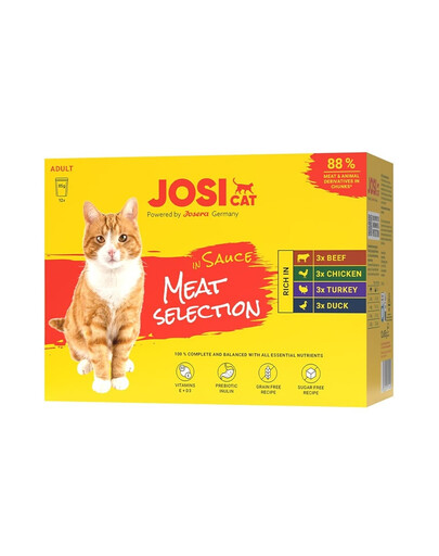 JOSERA JosiCat Multipack Meat Selection in Sauce 12x85 g saveurs de viande en sauce pour chats