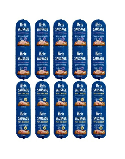 BRIT Premium Sausage Chicken and Rabbit 5x800 g + Chicken 5x800g