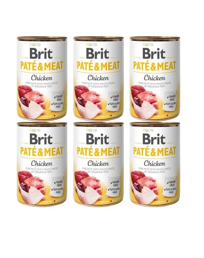 BRIT Pate&Meat chicken 6x400 g pasztet z kurczakiem dla psa