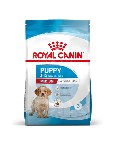 ROYAL CANIN Medium Puppy 2 x 1 kg, croquettes pour chiots de 2 à 12 mois, races de taille moyenne