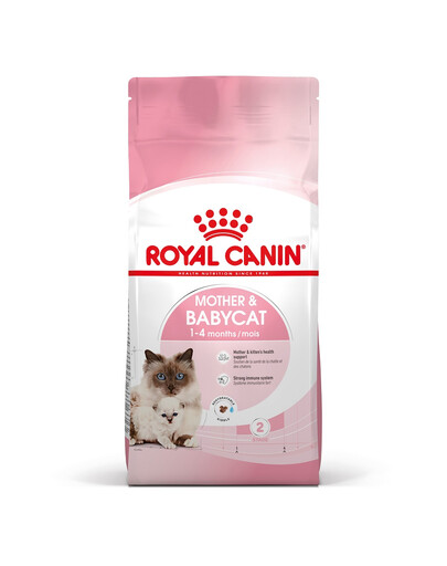 ROYAL CANIN Mother&Babycat : croquettes pour chattes en période de gestation et d'allaitement, et pour chatons âgés de 1 à 4 mois – 2 x 2 kg