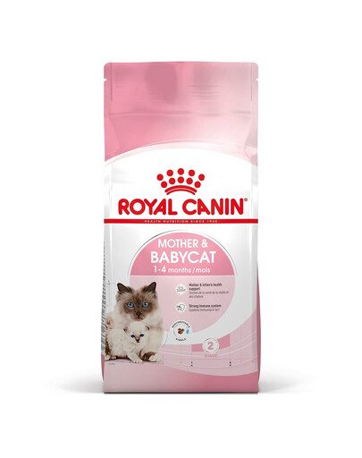 ROYAL CANIN Mother&Babycat : croquettes pour chattes en période de gestation et d'allaitement, et pour chatons âgés de 1 à 4 mois – 4 x 2 kg