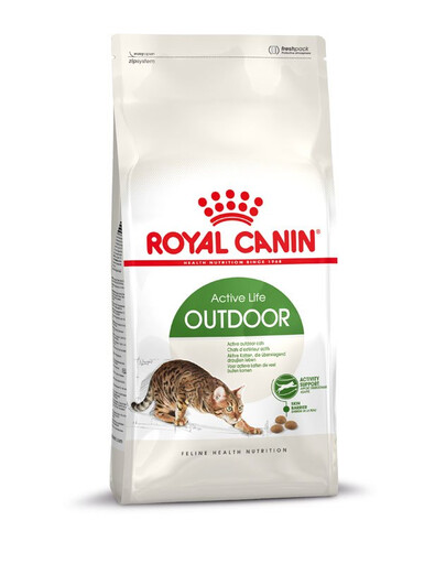 ROYAL CANIN Outdoor 30, croquettes pour chats adultes sortant à l'extérieur, 2 x 2 kg