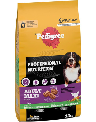 PEDIGREE Professional Nutrition Adult Maxi au Poulet et Légumes pour chiens de grandes races12 kg