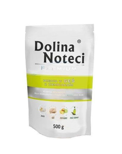 DOLINA NOTECI Premium Mix de saveurs : riche en oie aux pommes de terre et en canard à la courge, 20 x 500 g
