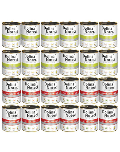 DOLINA NOTECI Mélange de saveurs Premium Riche en bœuf et en oie, avec des pommes de terre 24 x 800 g