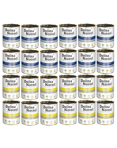 DOLINA NOTECI Mélange de saveurs Premium Riche en poulet et en cabillaud, aux brocolis 24 x 800 g