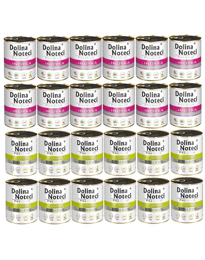 DOLINA NOTECI Mélange de saveurs Premium Riche en oie aux pommes de terre et en dinde 24 x 800 g