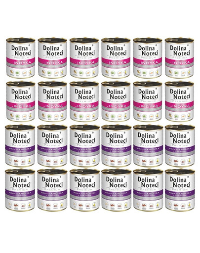DOLINA NOTECI Mélange de saveurs Premium Riche en dinde et en lapin, aux canneberges 24 x 800 g