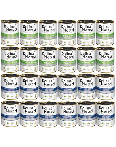DOLINA NOTECI Mélange de saveurs Premium Riche en gibier et en cabillaud, aux brocolis 24 x 800 g
