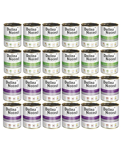 DOLINA NOTECI Mélange de saveurs Premium Riche en gibier et en lapin, aux canneberges 24 x 800 g