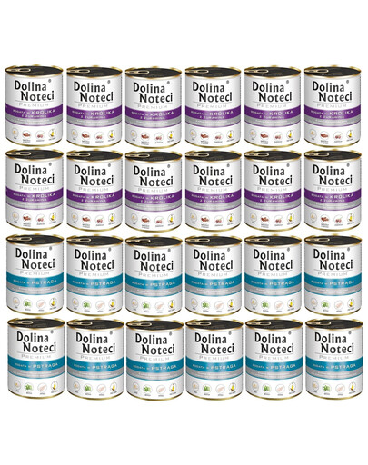 DOLINA NOTECI Mélange de saveurs Premium Riche en truite et lapin, aux canneberges 24 x 800 g