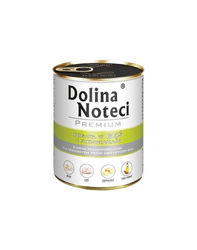 DOLINA NOTECI Mélange de saveurs Premium Riche en truite et en oie, avec des pommes de terre 24 x 800 g