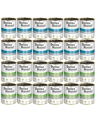 DOLINA NOTECI Mélange de saveurs Premium Riche en truite et en gibier 24 x 800 g