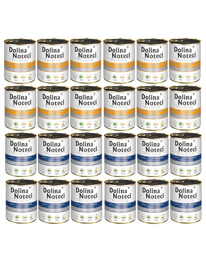 DOLINA NOTECI Mélange de saveurs Premium Riche en morue aux brocolis et canard à la courge 24 x 800 g
