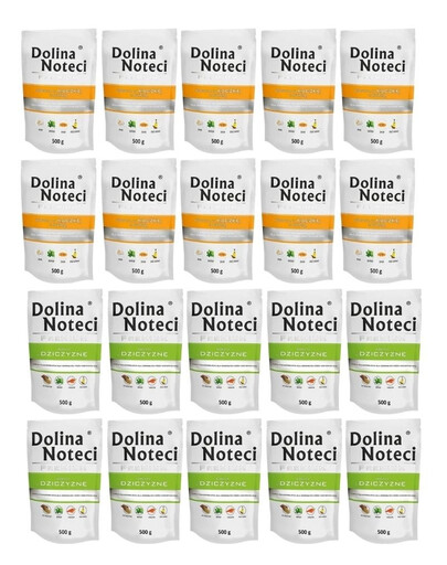 DOLINA NOTECI Premium Mix saveurs Riche en canard avec citrouille et gibier 20x500 g