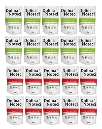 DOLINA NOTECI Premium Mix saveurs Riche en gibier et en boeuf 20x500 g