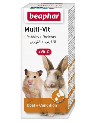 BEAPHAR Multi-Vit + Vit.C Préparation Vitaminée Pour Lapins et Rongeurs 20 ml