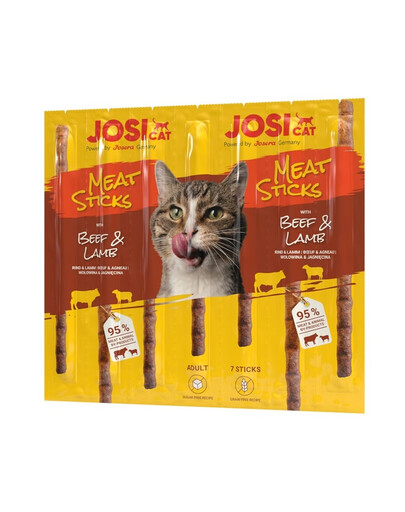 JOSERA JosiCat Meat Sticks : bâtonnets au bœuf et à l'agneau pour chat, 12 x 35 g