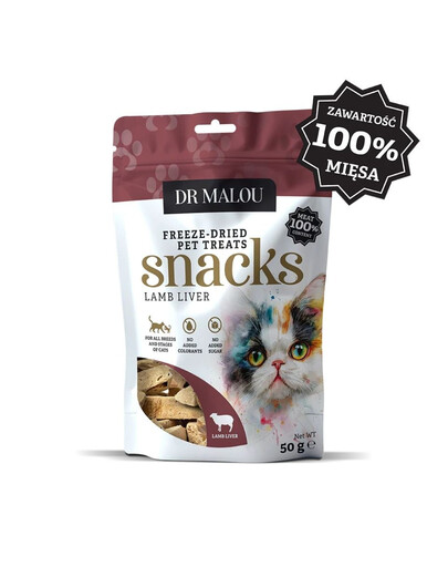 DR MALOU 100% foie d'agneau lyophilisé Friandises pour chats 50g