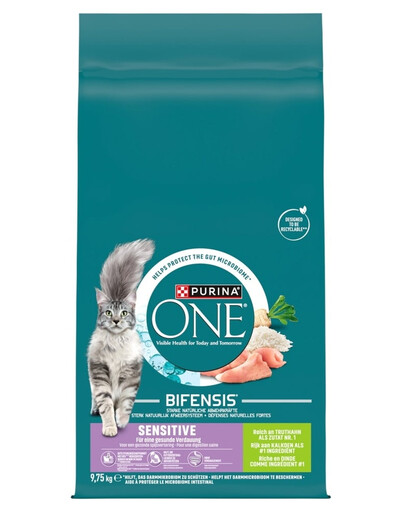PURINA ONE Bifensis Sensitive Cat Turkey and Rice Croquettes pour chats au système digestif sensible au dinde et riz 9,75 kg