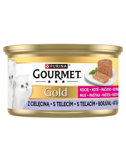 GOURMET Gold Kitten Mousse Veau, pâtée pour chaton 85 g