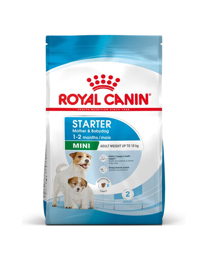ROYAL CANIN Mini Starter Mother & Babydog 4 x 1 kg : croquettes pour chiennes gestantes et allaitantes, ainsi que pour chiots âgés de 4 à 8 semaines, de petite race