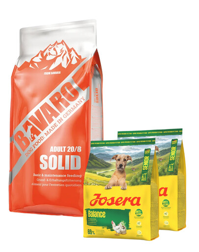 JOSERA Bavaro Solid Adult 20/8 18 kg + 2 x 900 g de croquettes offerts