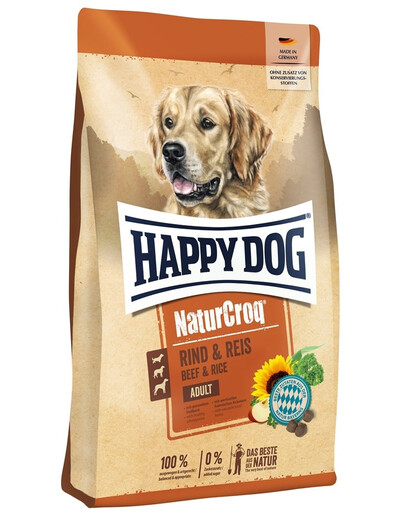 HAPPY DOG NaturCroq Rind & Reis Boeuf et riz, Croquettes pour chiens 11 kg