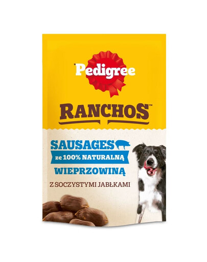 PEDIGREE Ranchos Sausages 100% porc friandises naturelles pour chiens 60g